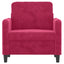 lænestol 60 cm velour vinrød