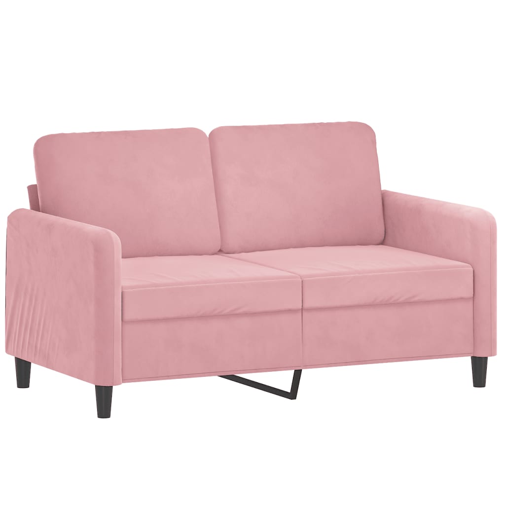 2-personers sofa 120 cm fløjl lyserød