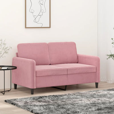 2-personers sofa 120 cm fløjl lyserød