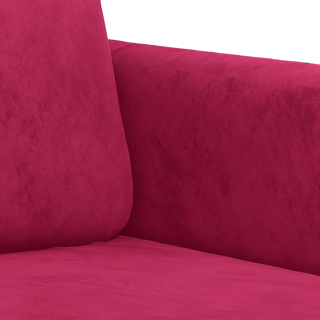2-personers sofa 120 cm fløjl vinrød
