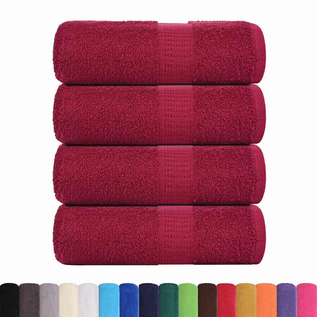 vaskehåndklæder FROGN 4 stk. bordeaux 30x30 cm 360 gsm