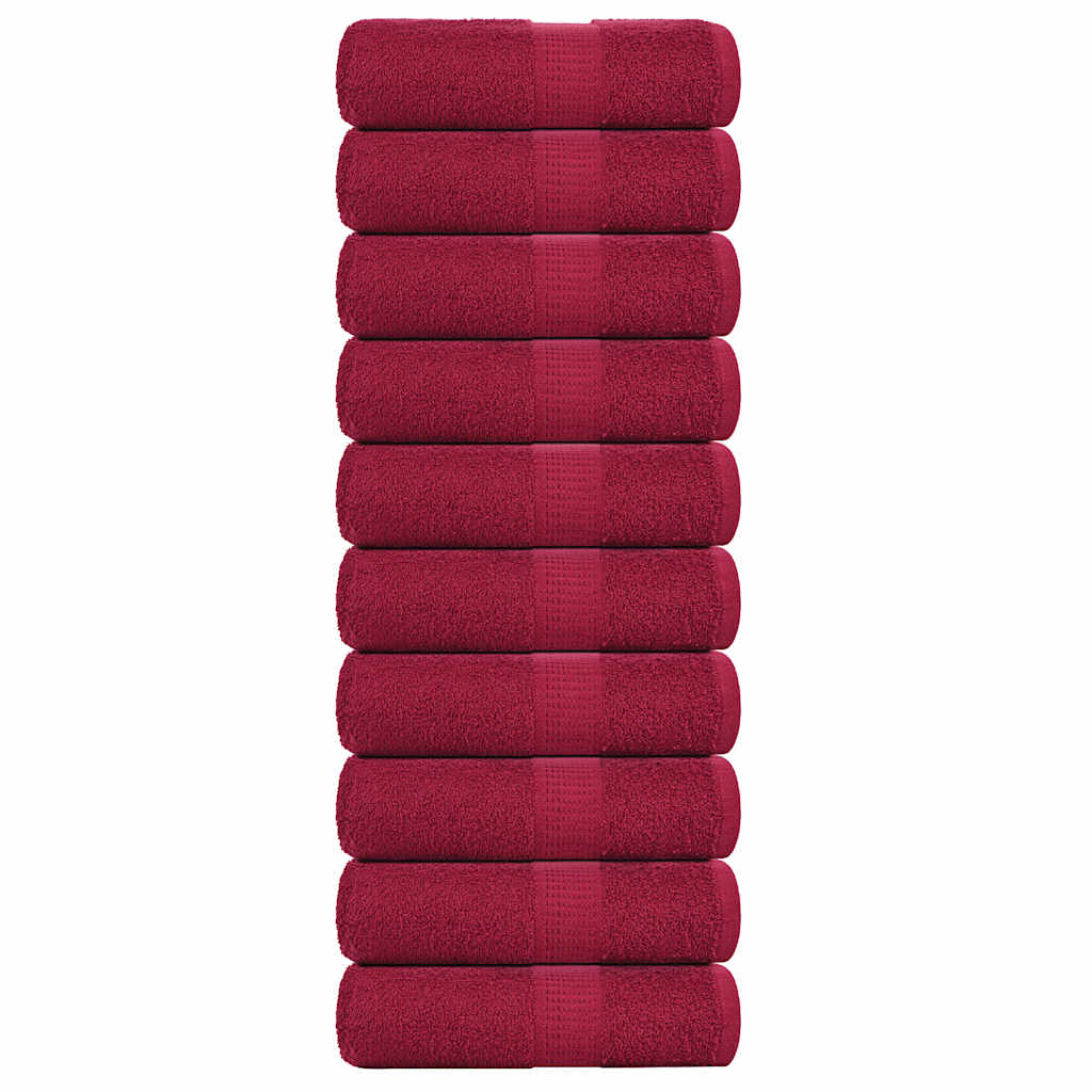 vaskehåndklæder FROGN 10 stk. bordeaux 30x30 cm 360 gsm