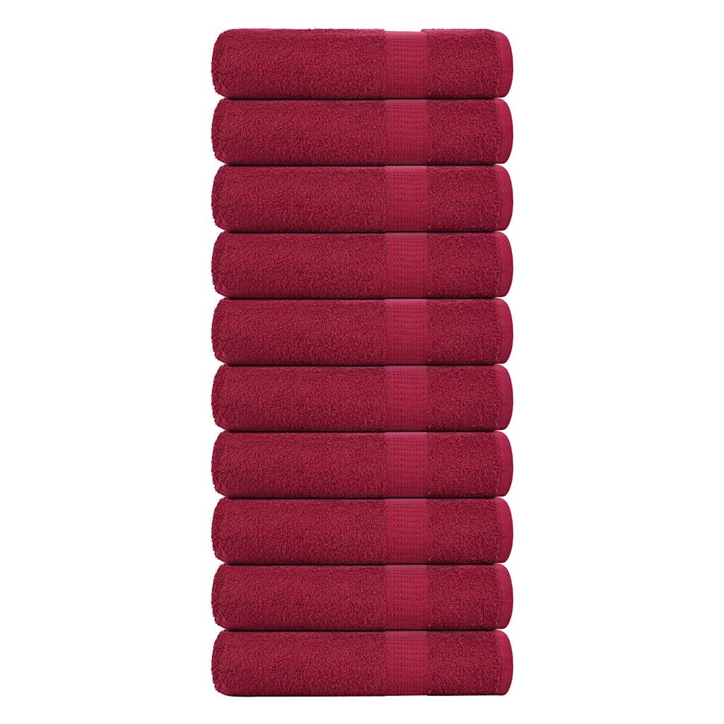 håndklæder FROGN 10 stk. bordeaux 50x100 cm 360 gsm