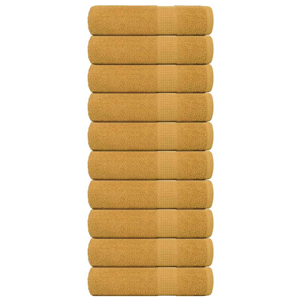 brusehåndklæder FROGN 10 stk. guld 70x140 cm 360 gsm