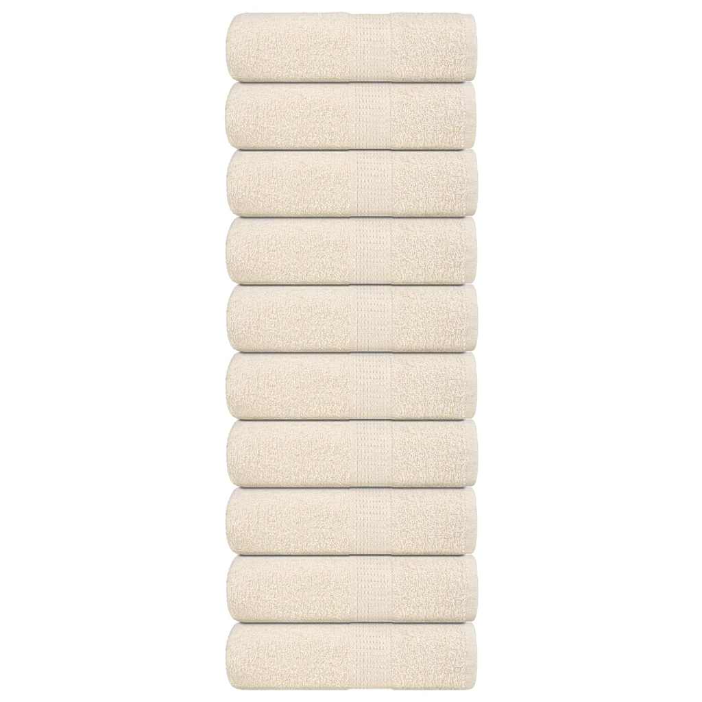 vaskehåndklæder FROGN 10 stk. cremefarvet 30x30 cm 360 gsm