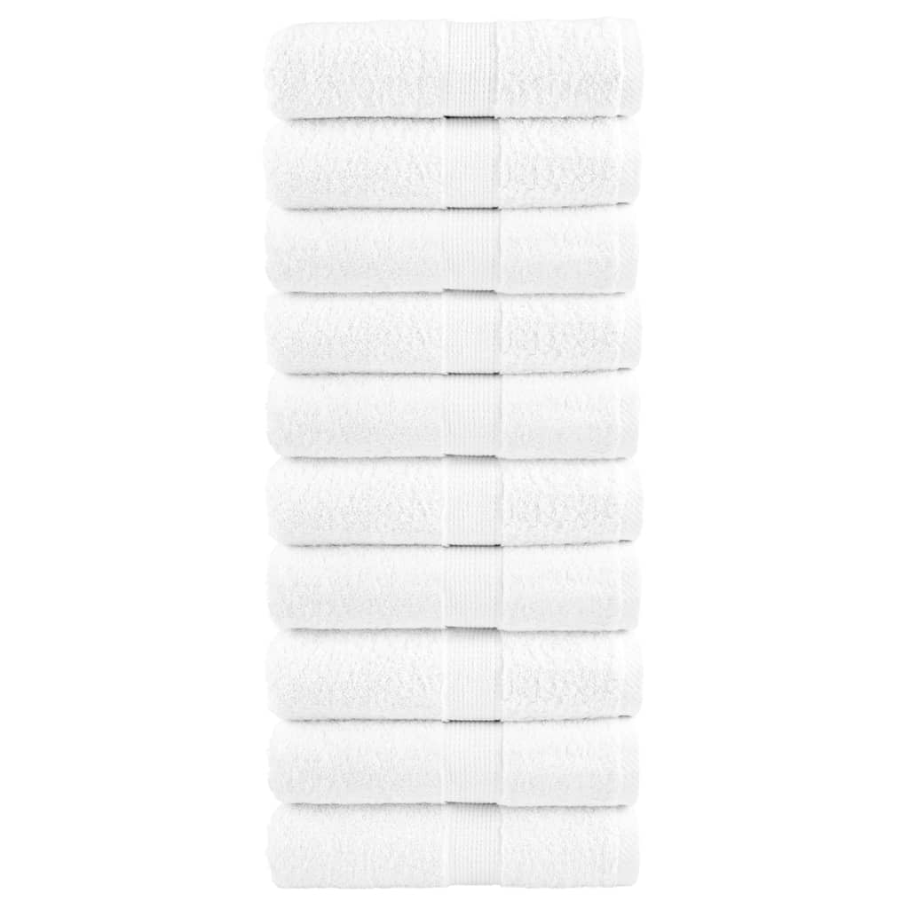 Premium gæstehåndklæder SOLUND 10 stk. hvid 30x50 cm 600 gsm
