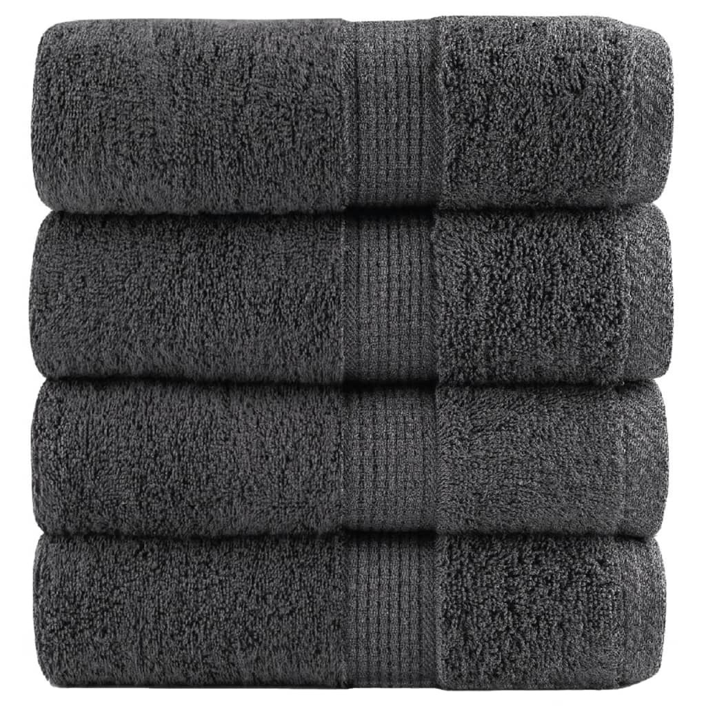Premium vaskehåndklæder SOLUND 4 stk. antracit 30x30 cm 600 gsm