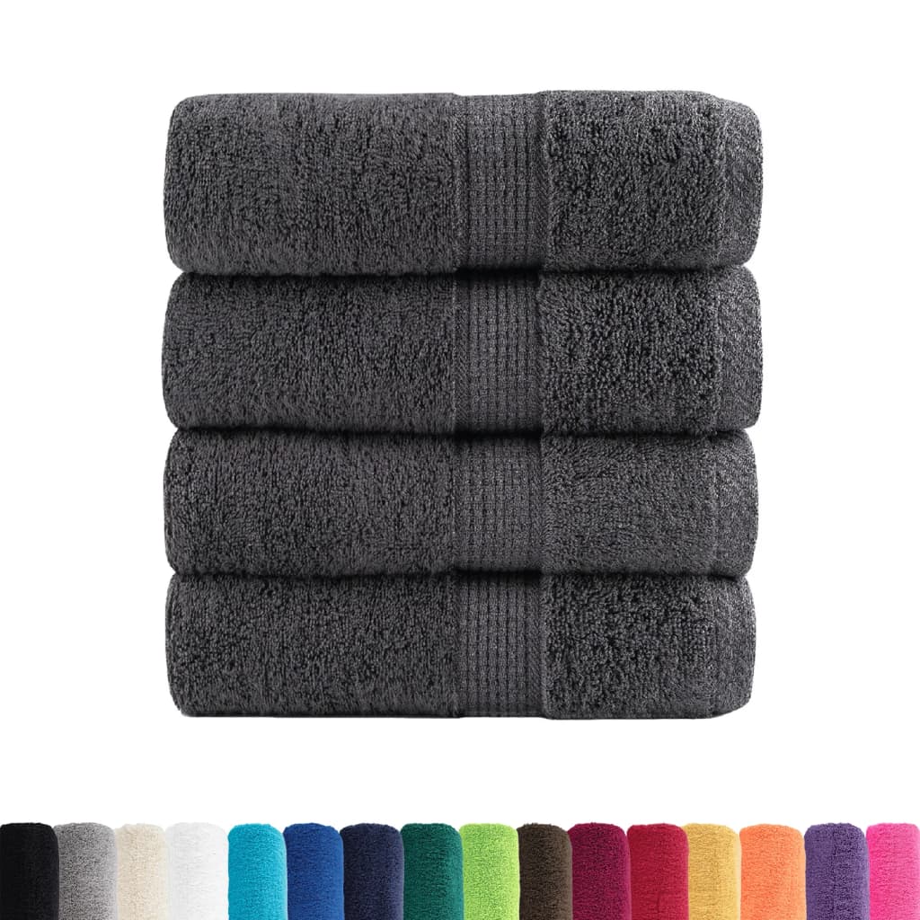 Premium vaskehåndklæder SOLUND 4 stk. antracit 30x30 cm 600 gsm