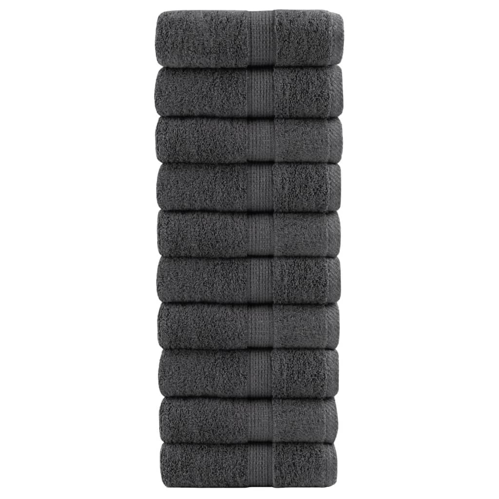 Premium vaskehåndklæder SOLUND 10 stk. antracit 30x30 cm 600 gsm