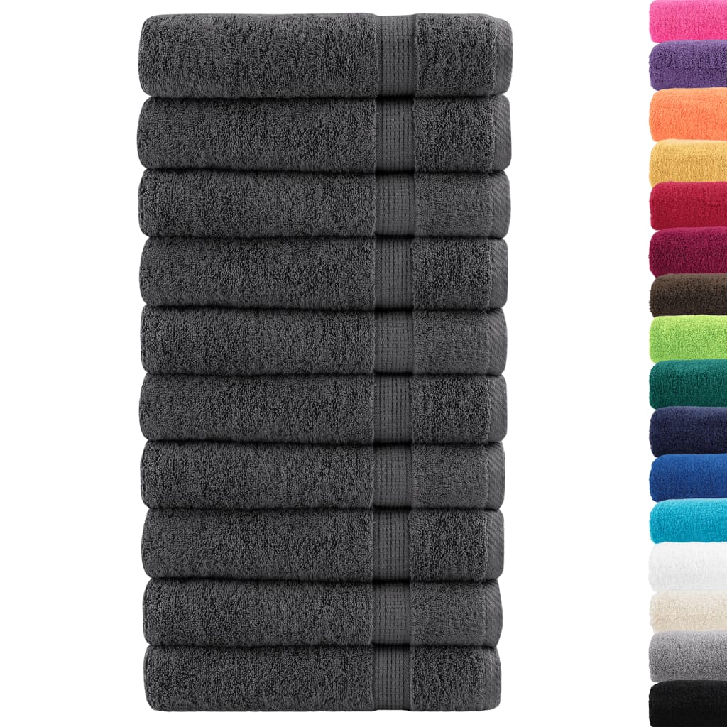 Premium håndklæder SOLUND 10 stk. antracit 50x100 cm 600 gsm