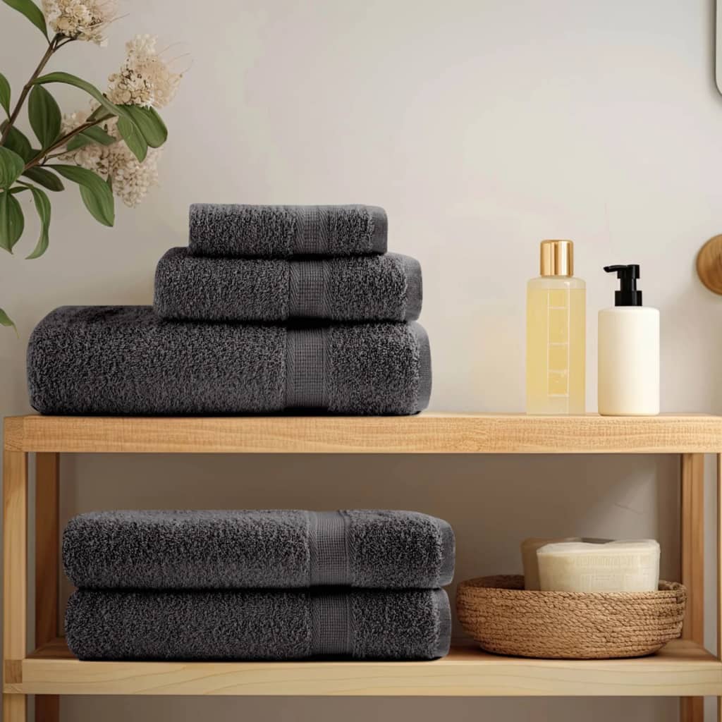 Premium håndklæder SOLUND 10 stk. antracit 50x100 cm 600 gsm