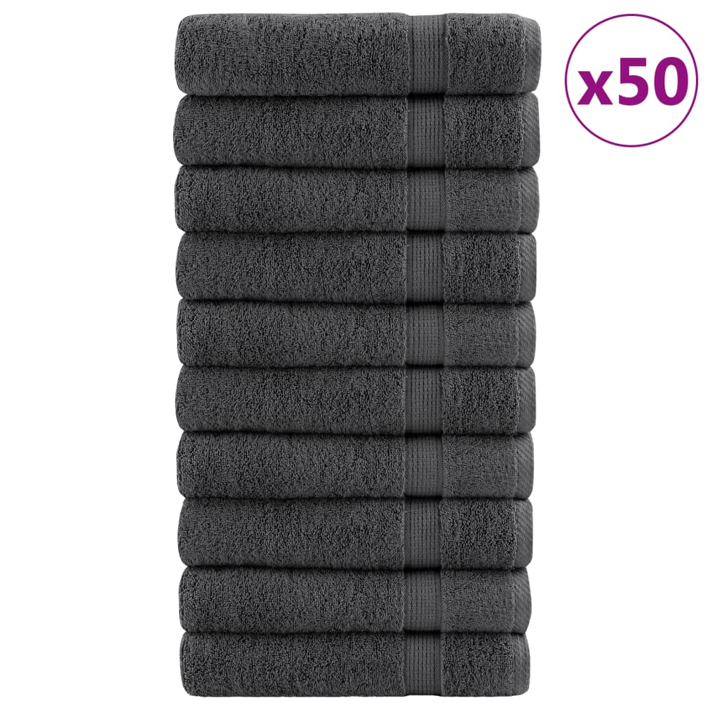 Premium håndklæder SOLUND 50 stk. antracit 50x100 cm 600 gsm