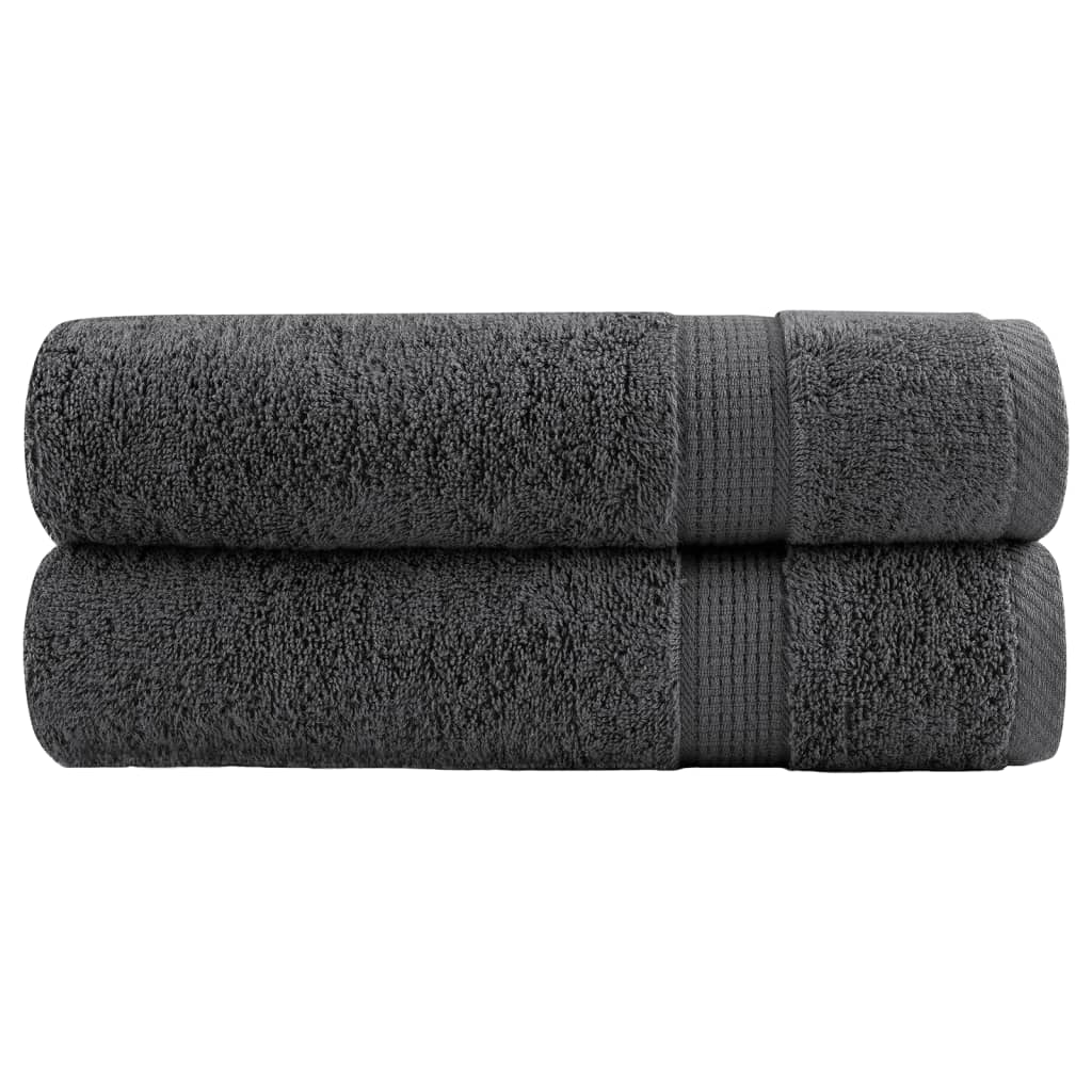 Premium badehåndklæder SOLUND 2 stk. antracit 70x140 cm 600 gsm