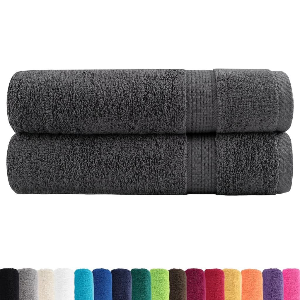 Premium badehåndklæder SOLUND 2 stk. antracit 70x140 cm 600 gsm