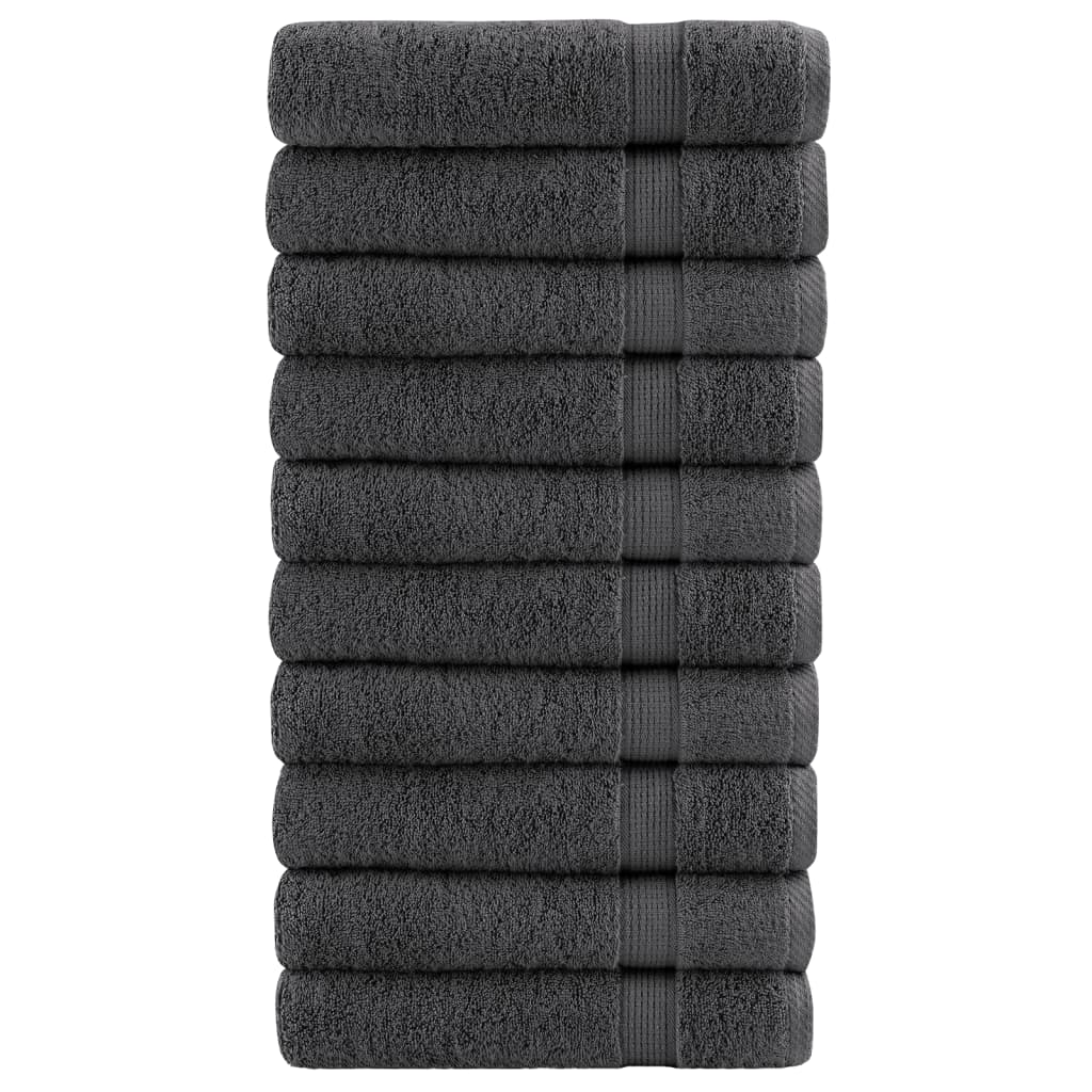 Premium badehåndklæder SOLUND 10 stk. antracit 70x140 cm 600 gsm
