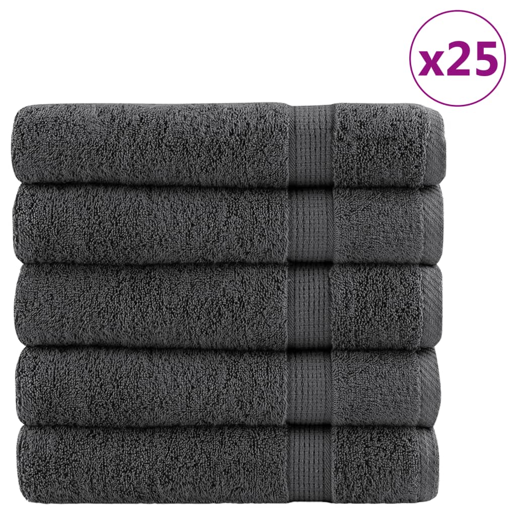 Premium badehåndklæder SOLUND 25 stk. antracit 70x140 cm 600 gsm