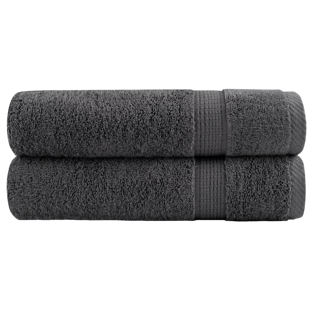 Premium badehåndklæder SOLUND 2 stk. antracit 100x150 cm 600 gsm