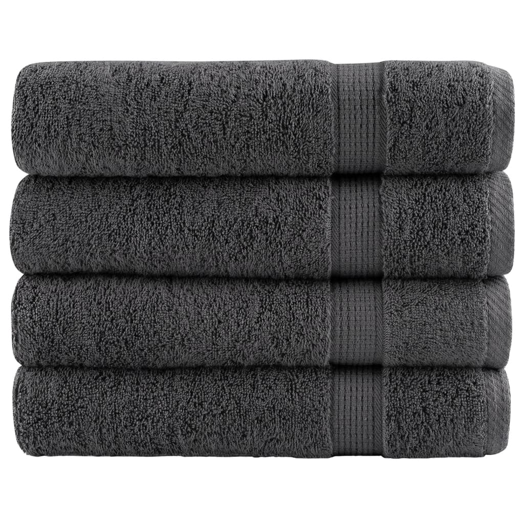Premium badehåndklæder SOLUND 4 stk. antracit 100x150 cm 600 gsm
