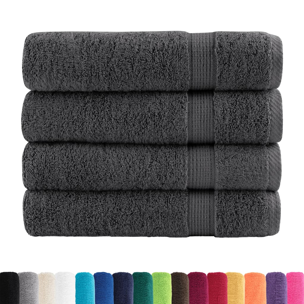 Premium badehåndklæder SOLUND 4 stk. antracit 100x150 cm 600 gsm