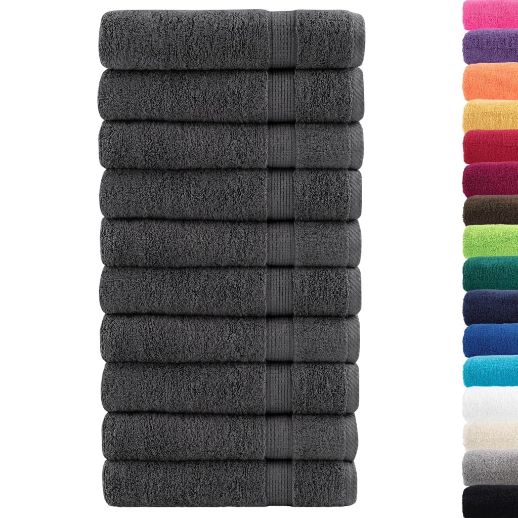 Premium badehåndklæder SOLUND 10 stk. antracit 100x150 cm 600 gsm