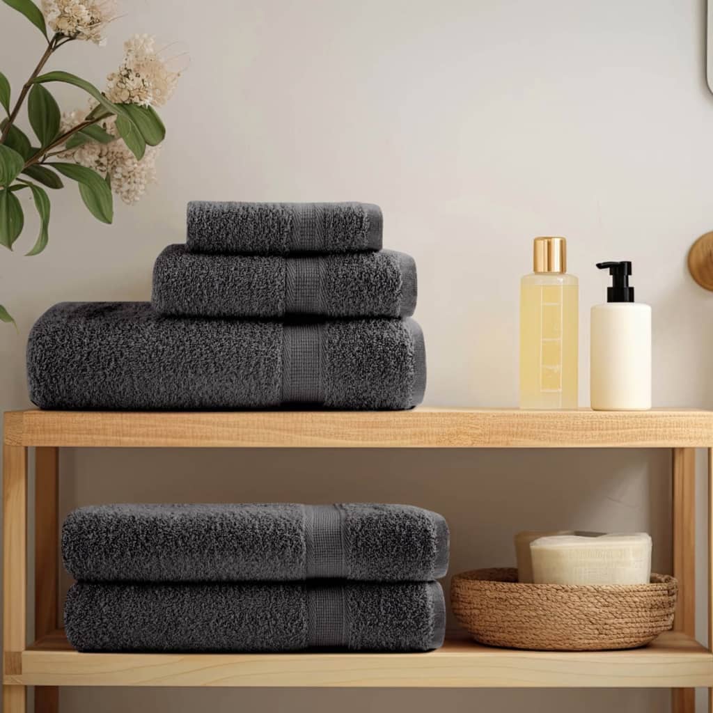 Premium badehåndklæder SOLUND 10 stk. antracit 100x150 cm 600 gsm