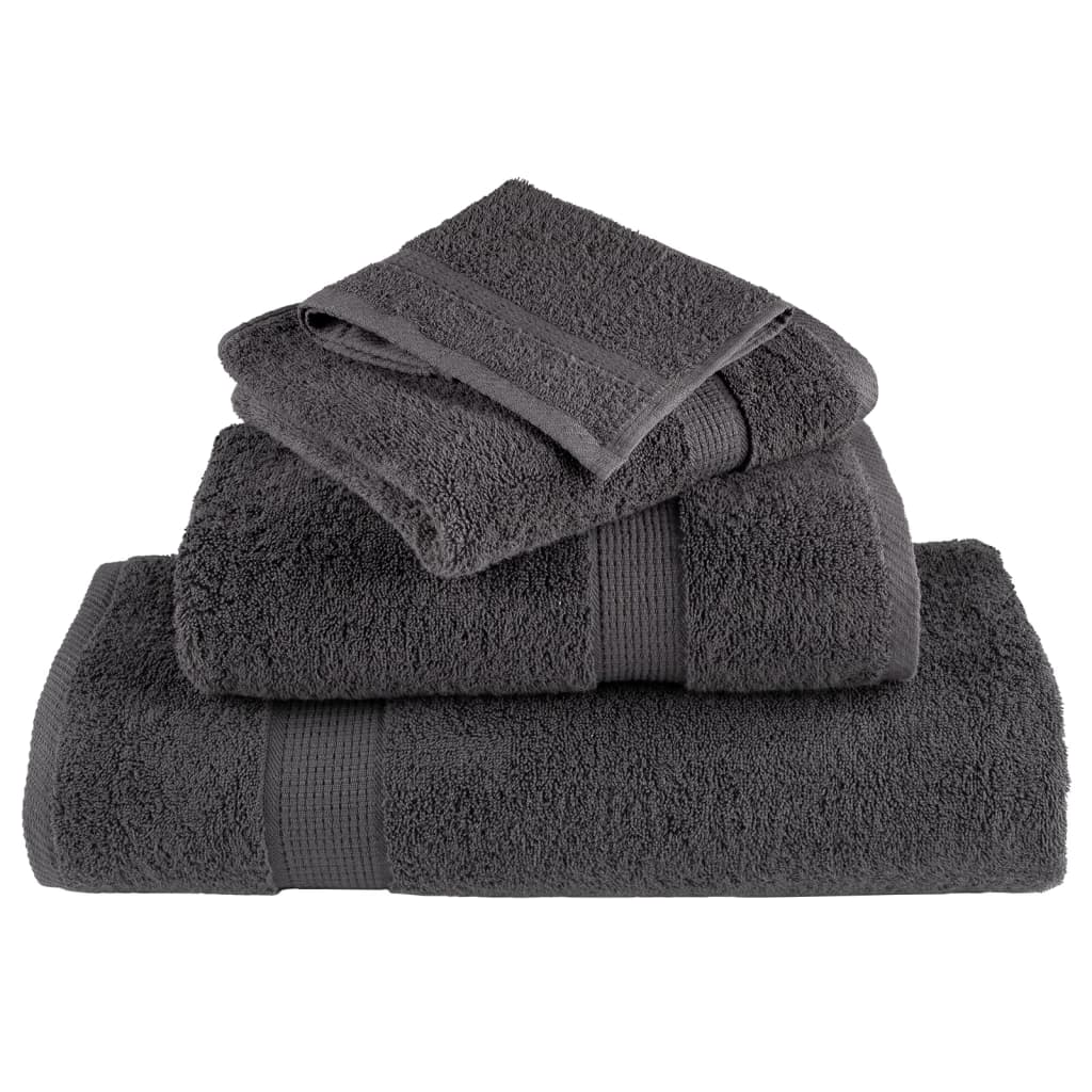 Premium badehåndklæder SOLUND 10 stk. antracit 100x150 cm 600 gsm
