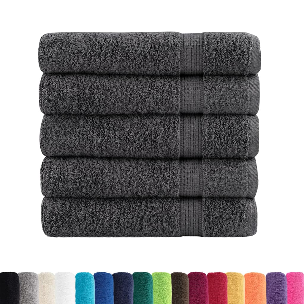 Premium badehåndklæder SOLUND 50 stk. antracit 100x150 cm 600 gsm