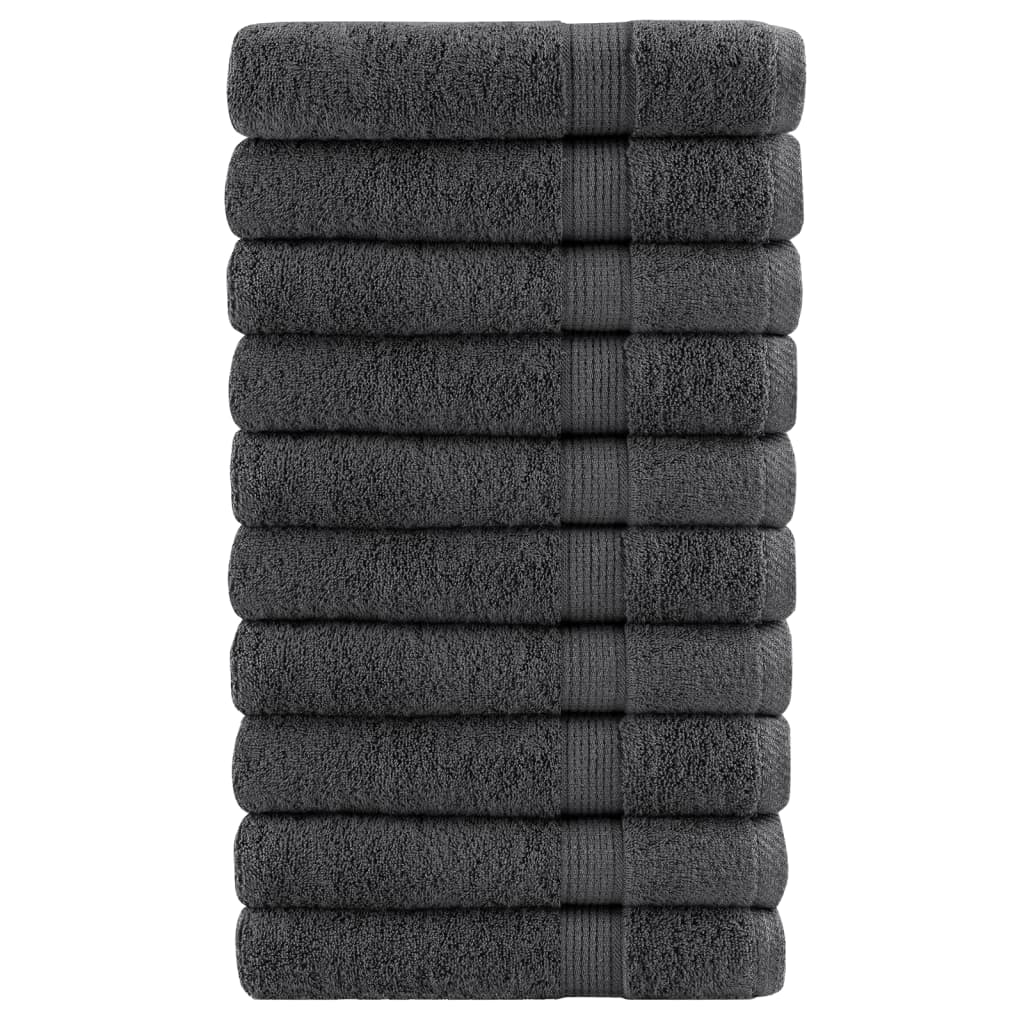 Premium saunahåndklæder SOLUND 10 stk. antracit 80x200 cm 600 gsm