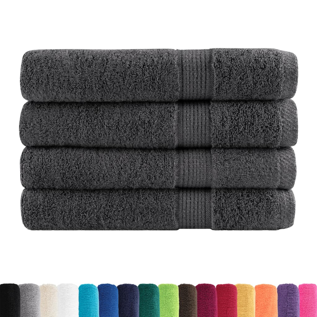 Premium håndklæder SOLUND 4 stk. antracit 100x200 cm 600 gsm