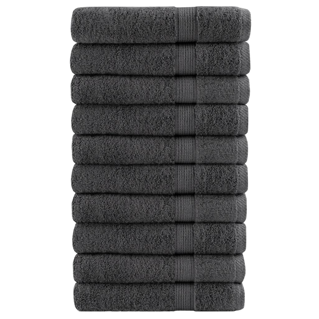 Premium håndklæder SOLUND 10 stk. antracit 100x200 cm 600 gsm