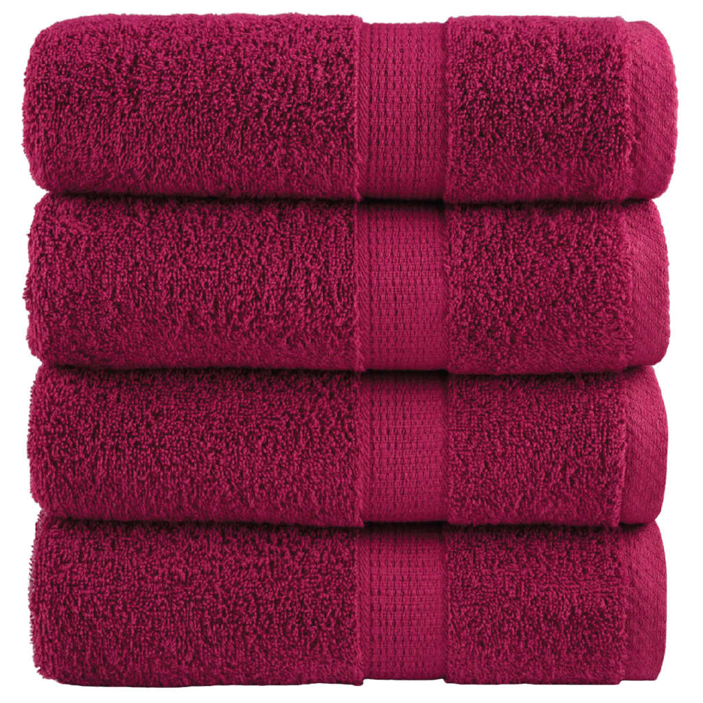Premium vaskehåndklæder SOLUND 4 stk. bordeaux 30x30 cm 600 gsm