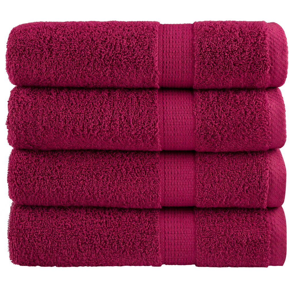Premium håndklæder SOLUND 4 stk. bordeaux 50x100 cm 600 gsm