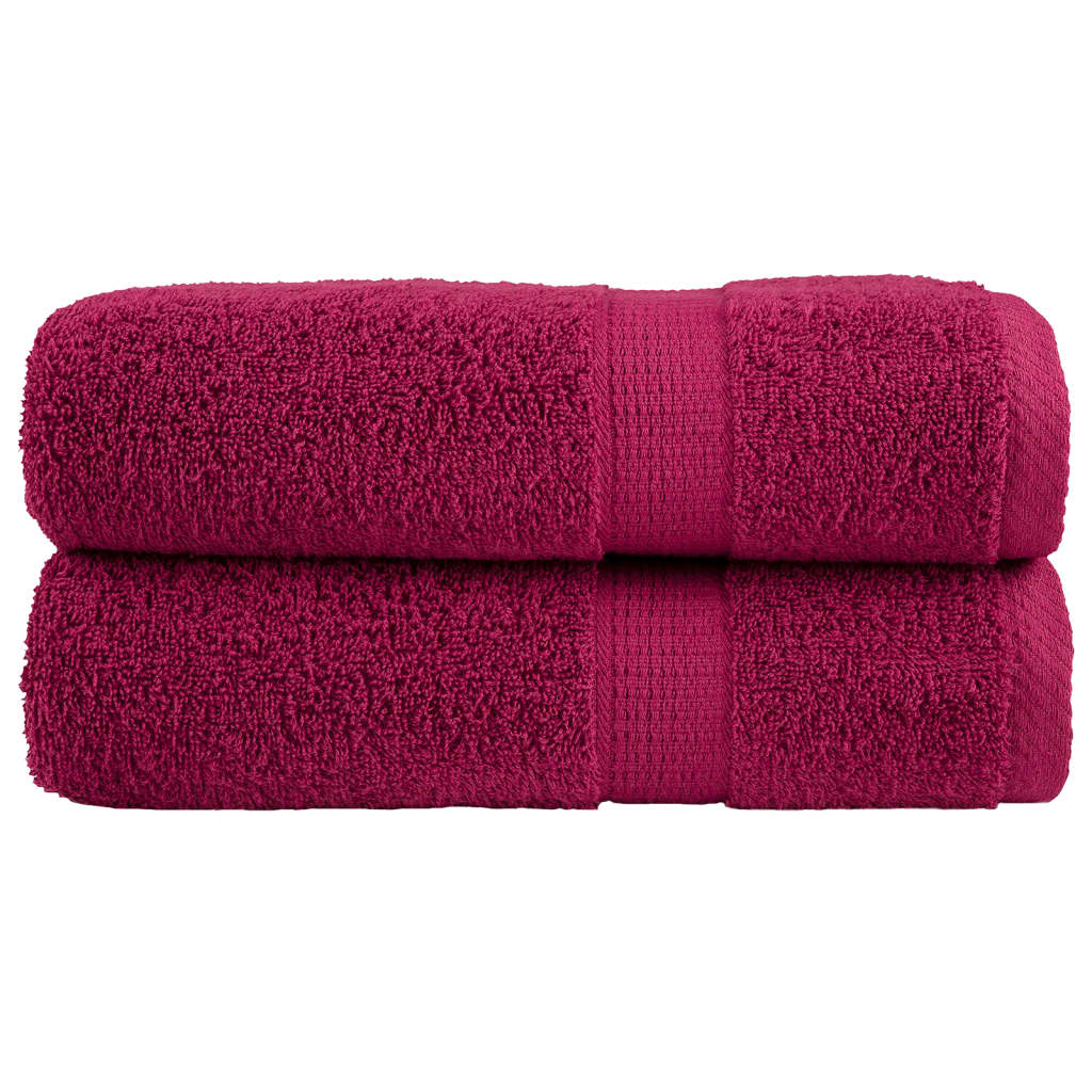 Premium badehåndklæder SOLUND 2 stk bordeaux 70x140 cm 600 gsm