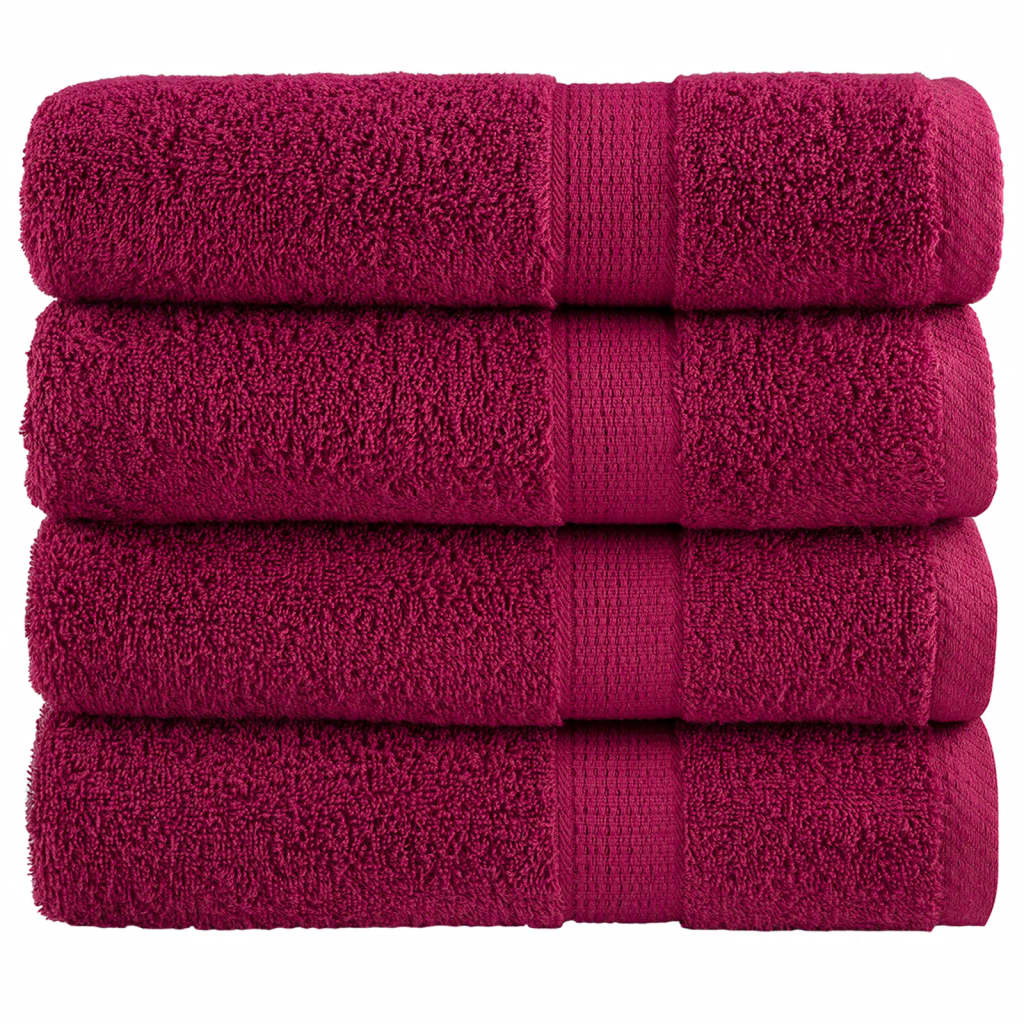 Premium badehåndklæder SOLUND 4 stk bordeaux 70x140 cm 600 gsm