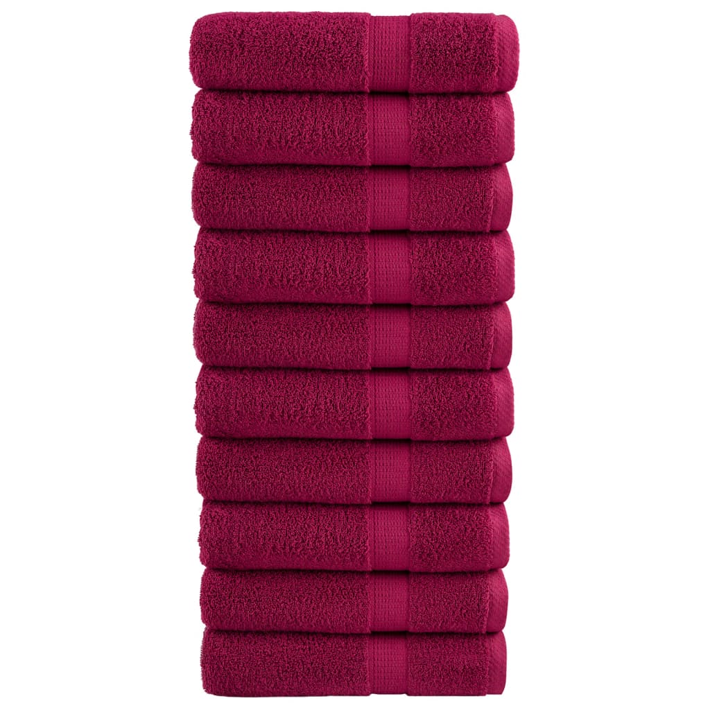 Premium badehåndklæder SOLUND 10 stk bordeaux 70x140 cm 600 gsm