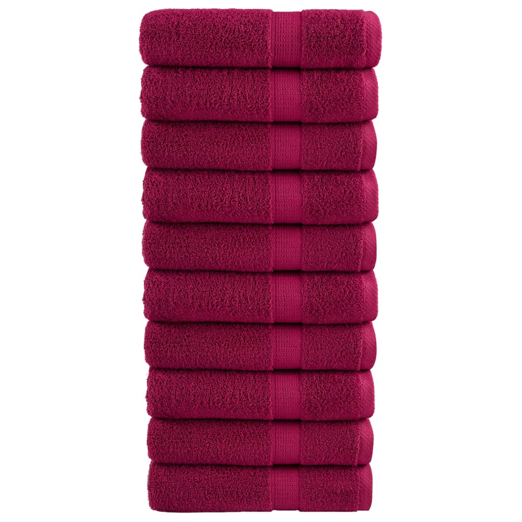 Premium badehåndklæder SOLUND 10 stk. bordeaux 100x150 cm 600 gsm