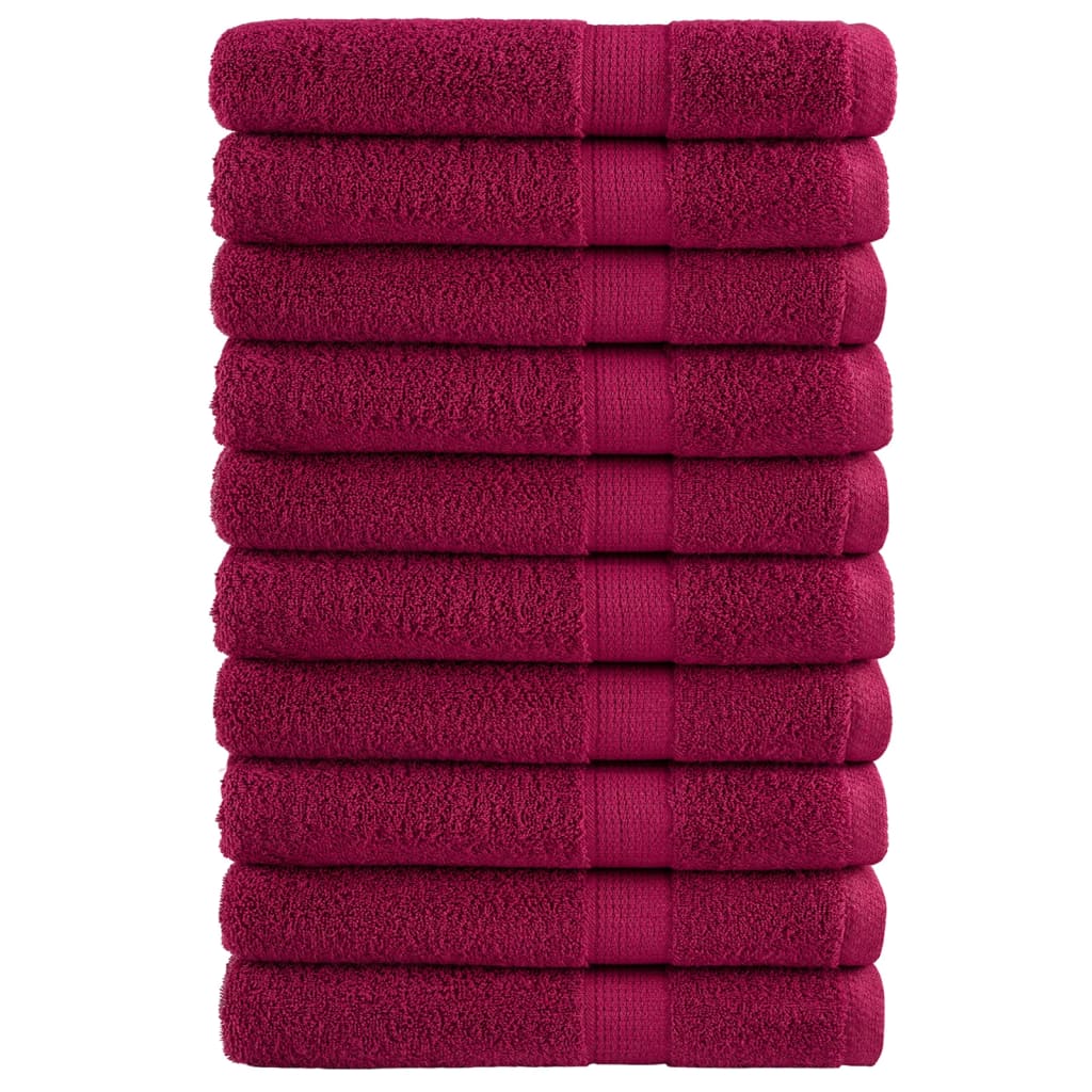 Premium saunahåndklæder SOLUND 10 stk. bordeaux 80x200 cm 600 gsm
