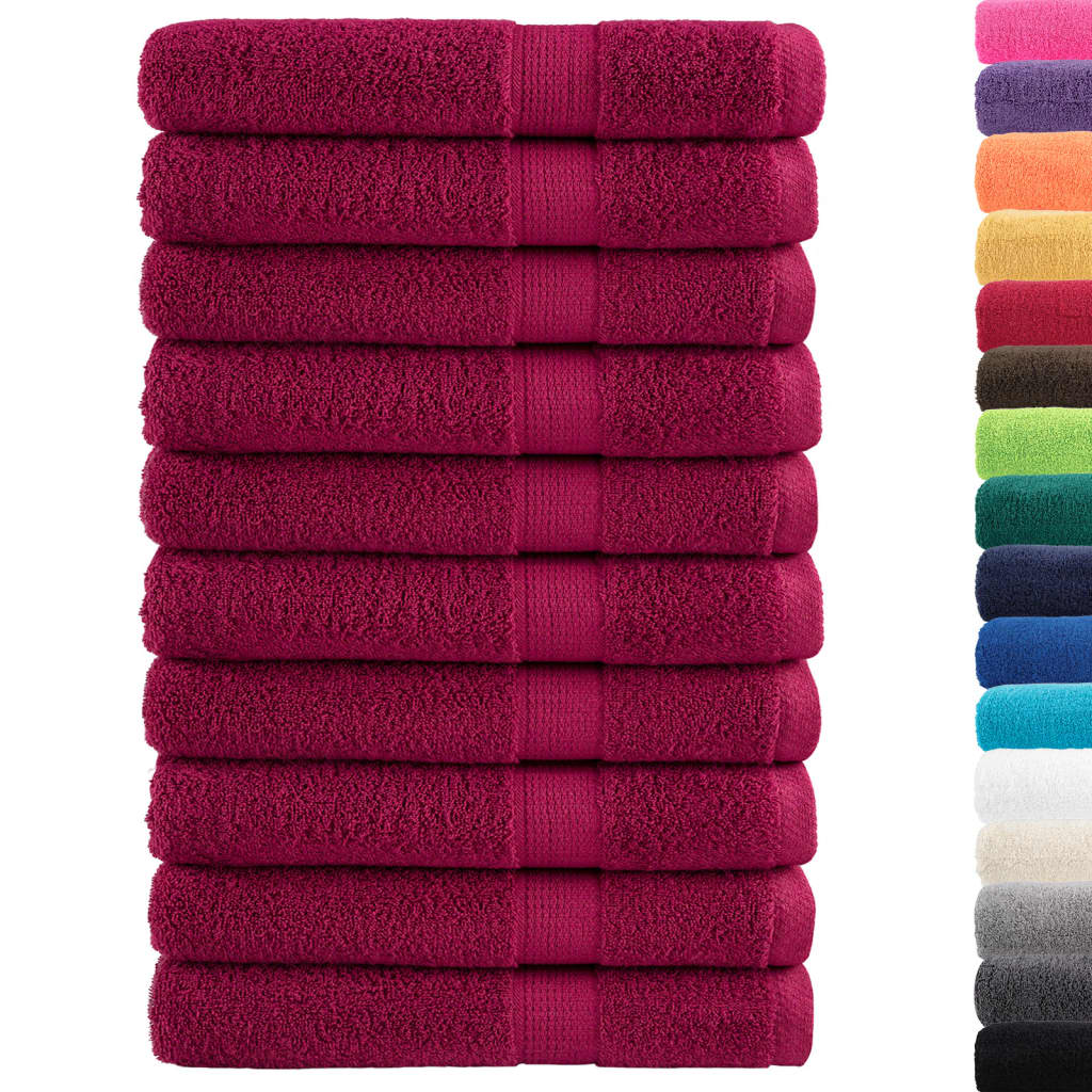 Premium saunahåndklæder SOLUND 10 stk. bordeaux 80x200 cm 600 gsm