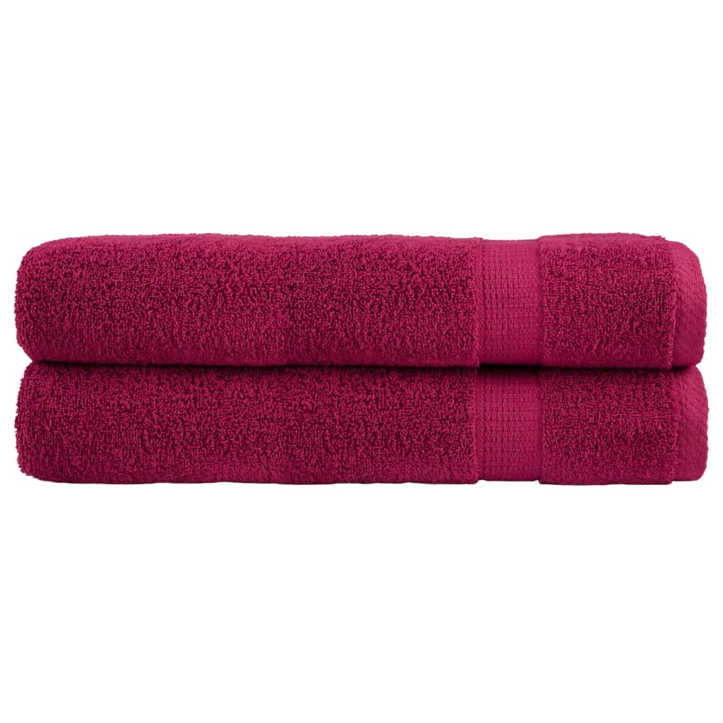 Premium håndklæder SOLUND 2 stk. bordeaux 100x200 cm 600 gsm