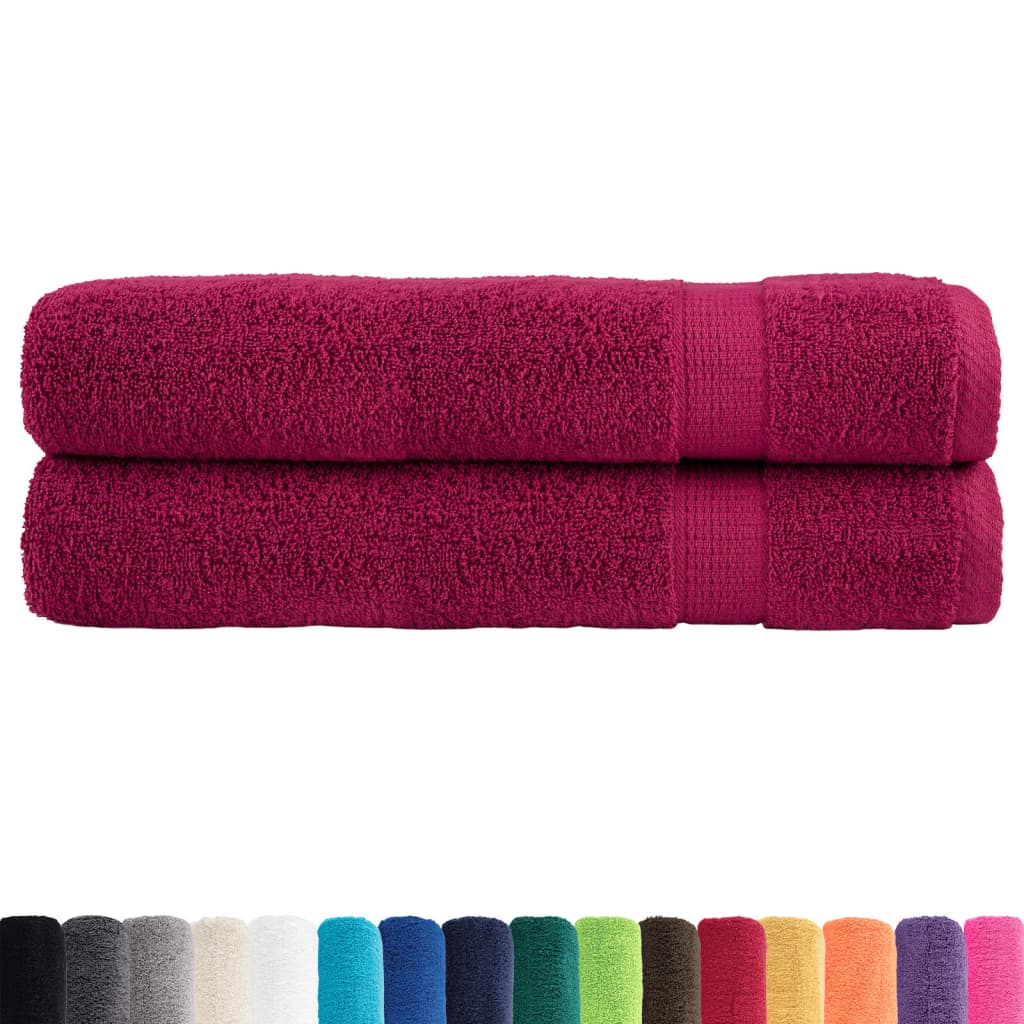 Premium håndklæder SOLUND 2 stk. bordeaux 100x200 cm 600 gsm