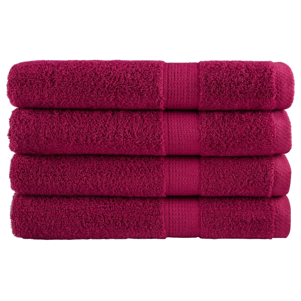 Premium håndklæder SOLUND 4 stk. bordeaux 100x200 cm 600 gsm