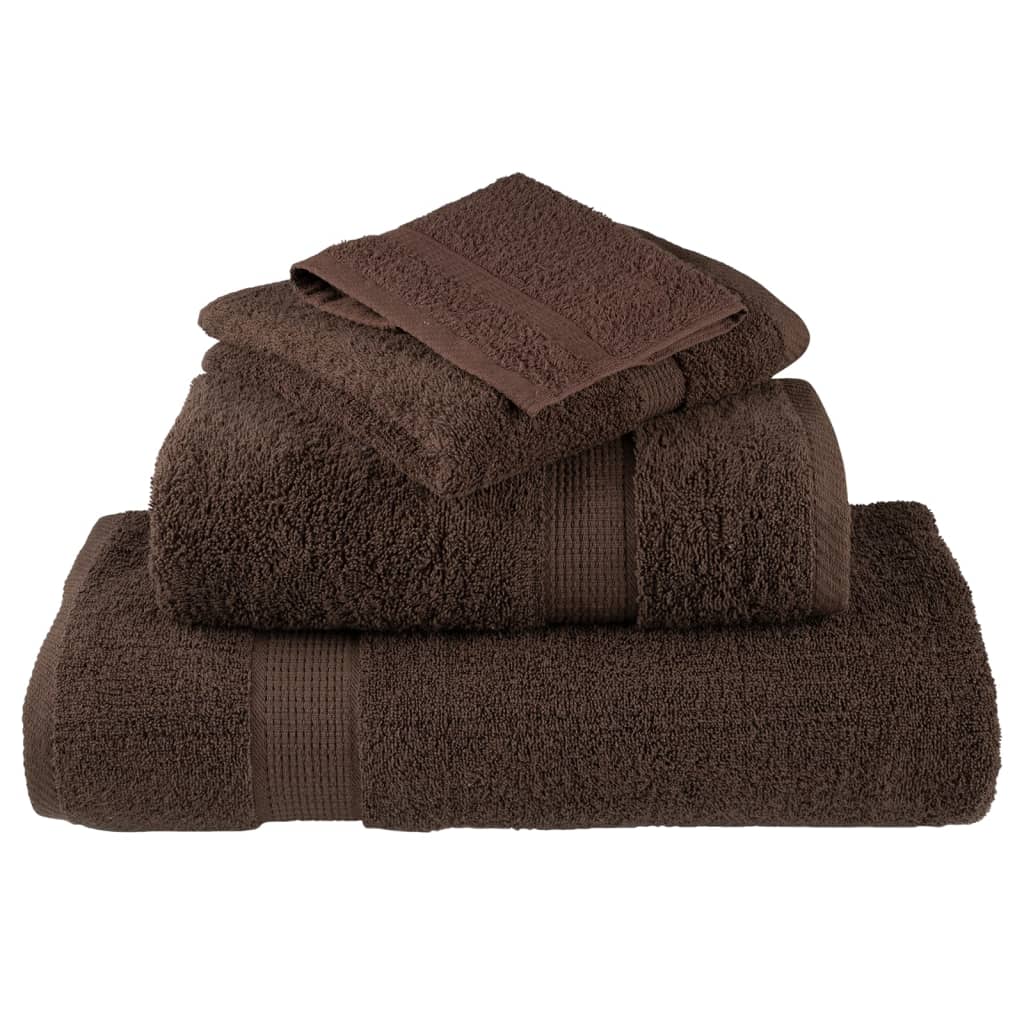 Premium vaskehåndklæder SOLUND 4 stk. brun 30x30 cm 600 gsm