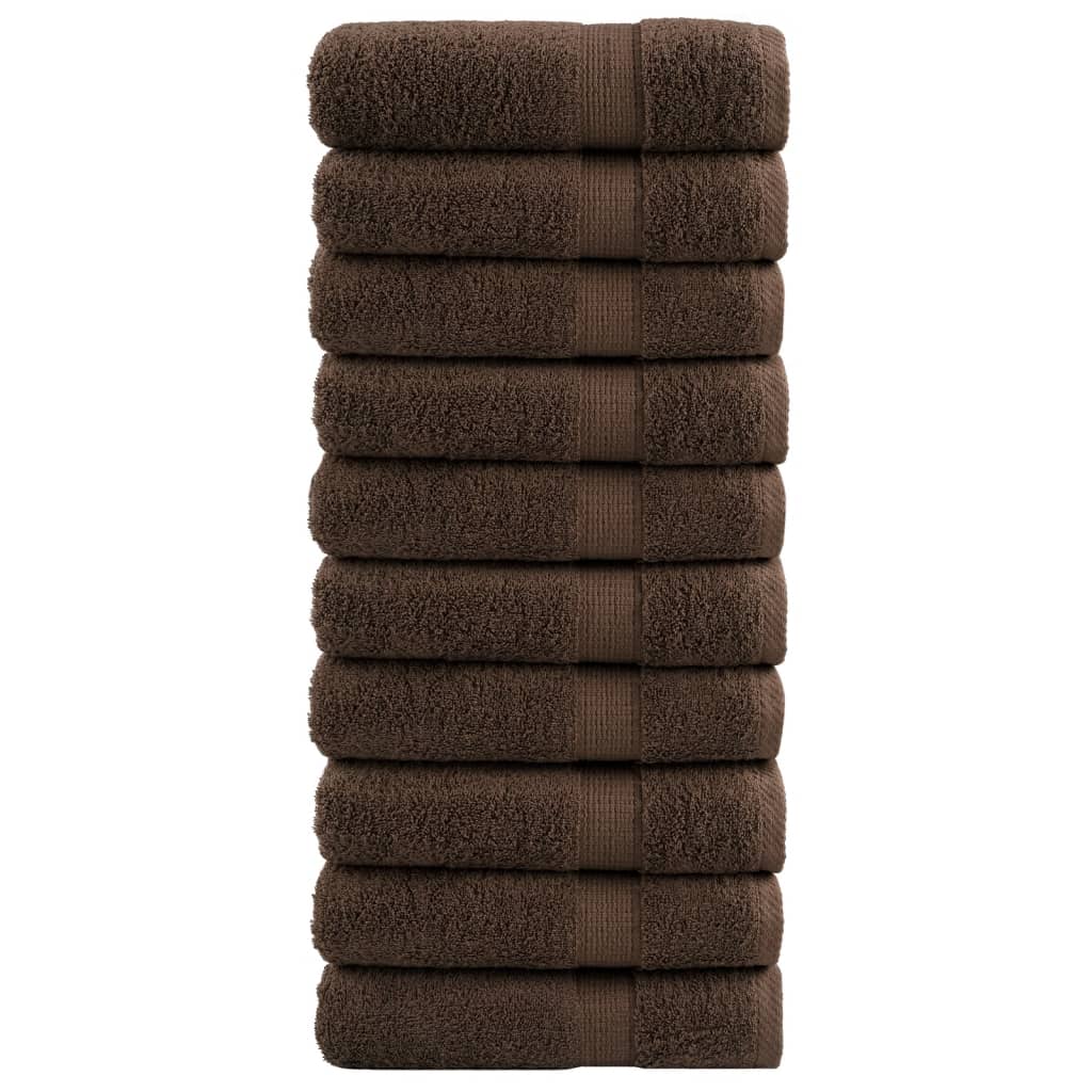 Premium badehåndklæder SOLUND 10 stk. brun 70x140 cm 600 gsm