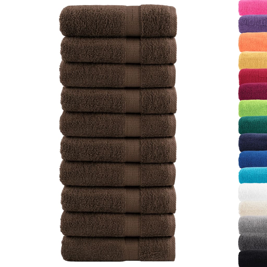Premium badehåndklæder SOLUND 10 stk. brun 70x140 cm 600 gsm