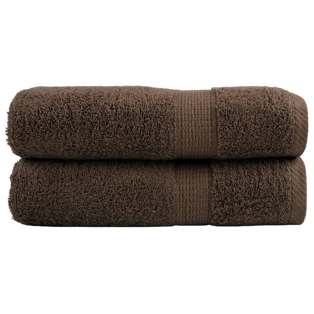 Premium badehåndklæder SOLUND 2 stk. brun 100x150 cm 600 gsm