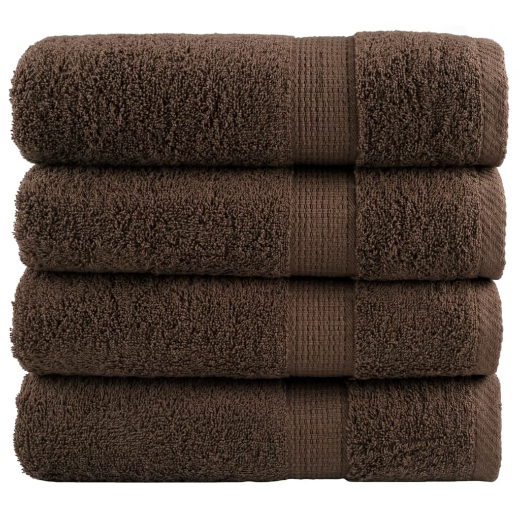 Premium badehåndklæder SOLUND 4 stk. brun 100x150 cm 600 gsm