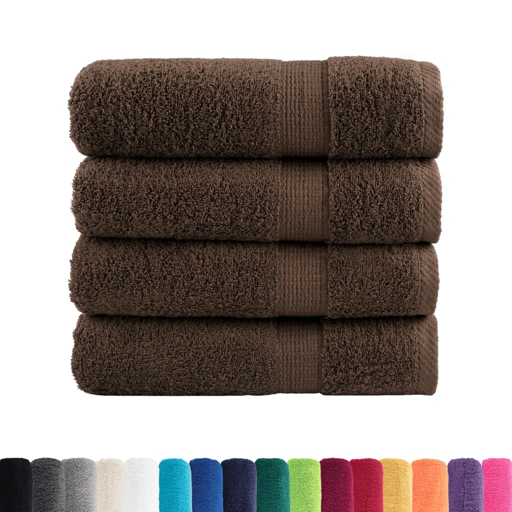 Premium badehåndklæder SOLUND 4 stk. brun 100x150 cm 600 gsm