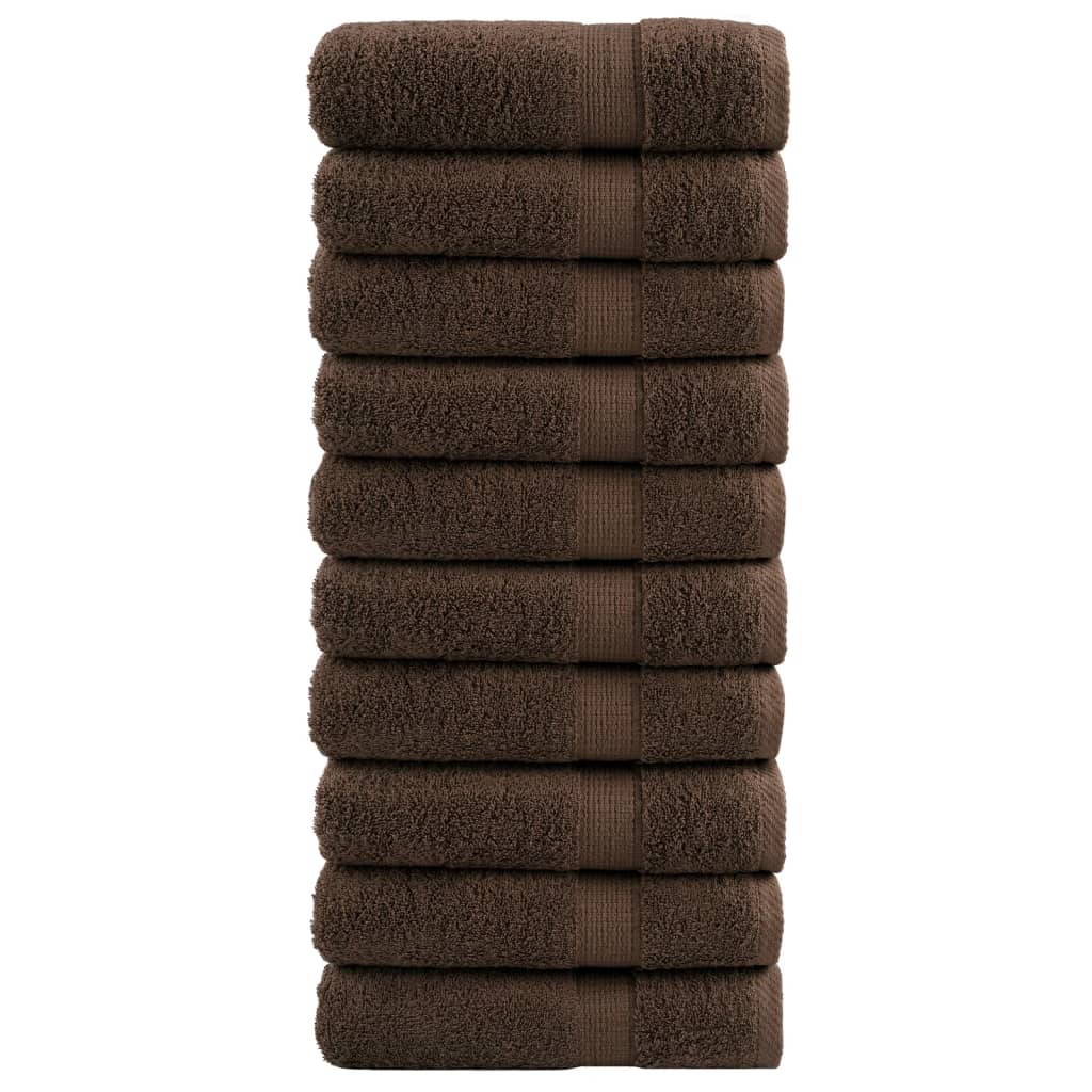 Premium badehåndklæder SOLUND 10 stk. brun 100x150 cm 600 gsm