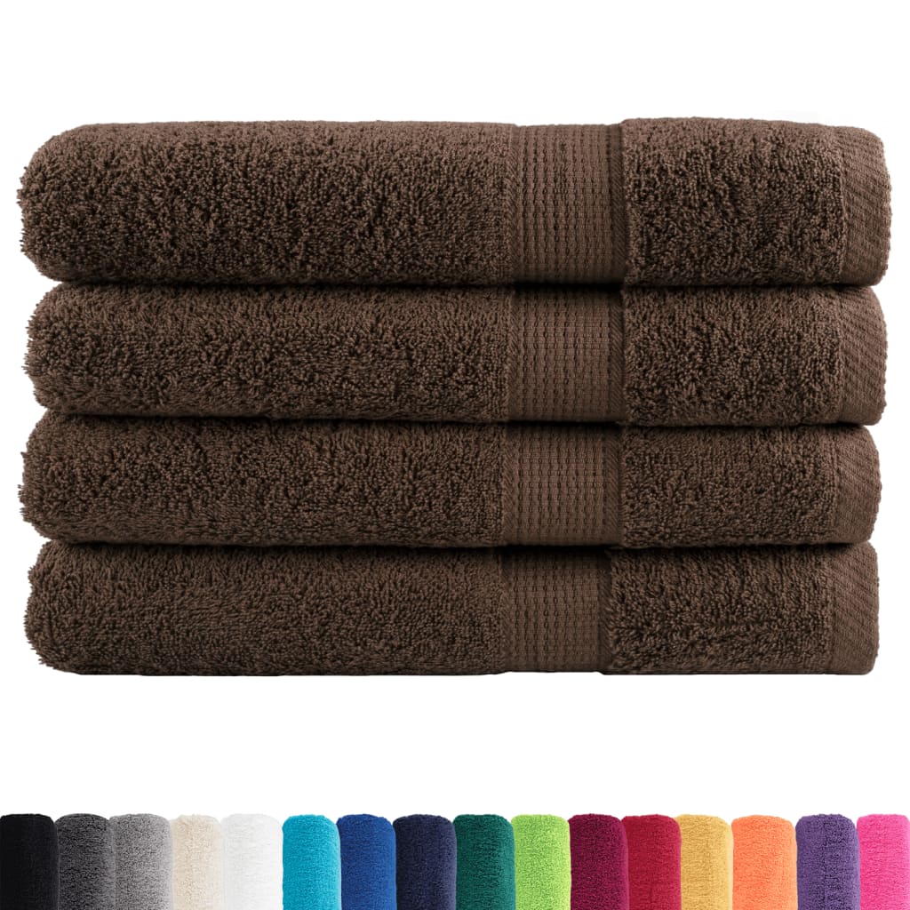 Premium saunahåndklæder SOLUND 4 stk. brun 80x200 cm 600 gsm