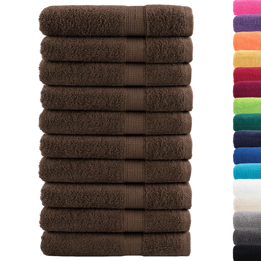 Premium håndklæder SOLUND 10 stk. brun 100x200 cm 600 gsm